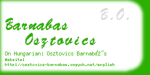 barnabas osztovics business card